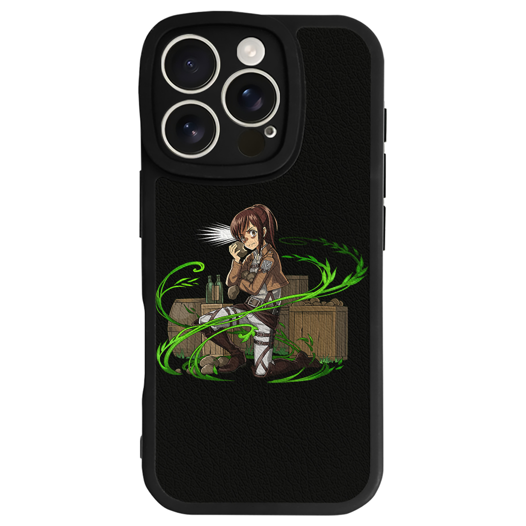 （画像用） 進撃の巨人 サシャ·ブラウス Attack on Titan Sasha Blaus 【iPhone 16シリーズ対応】シリコンスマホケース（レザー調） 材質：シリコン